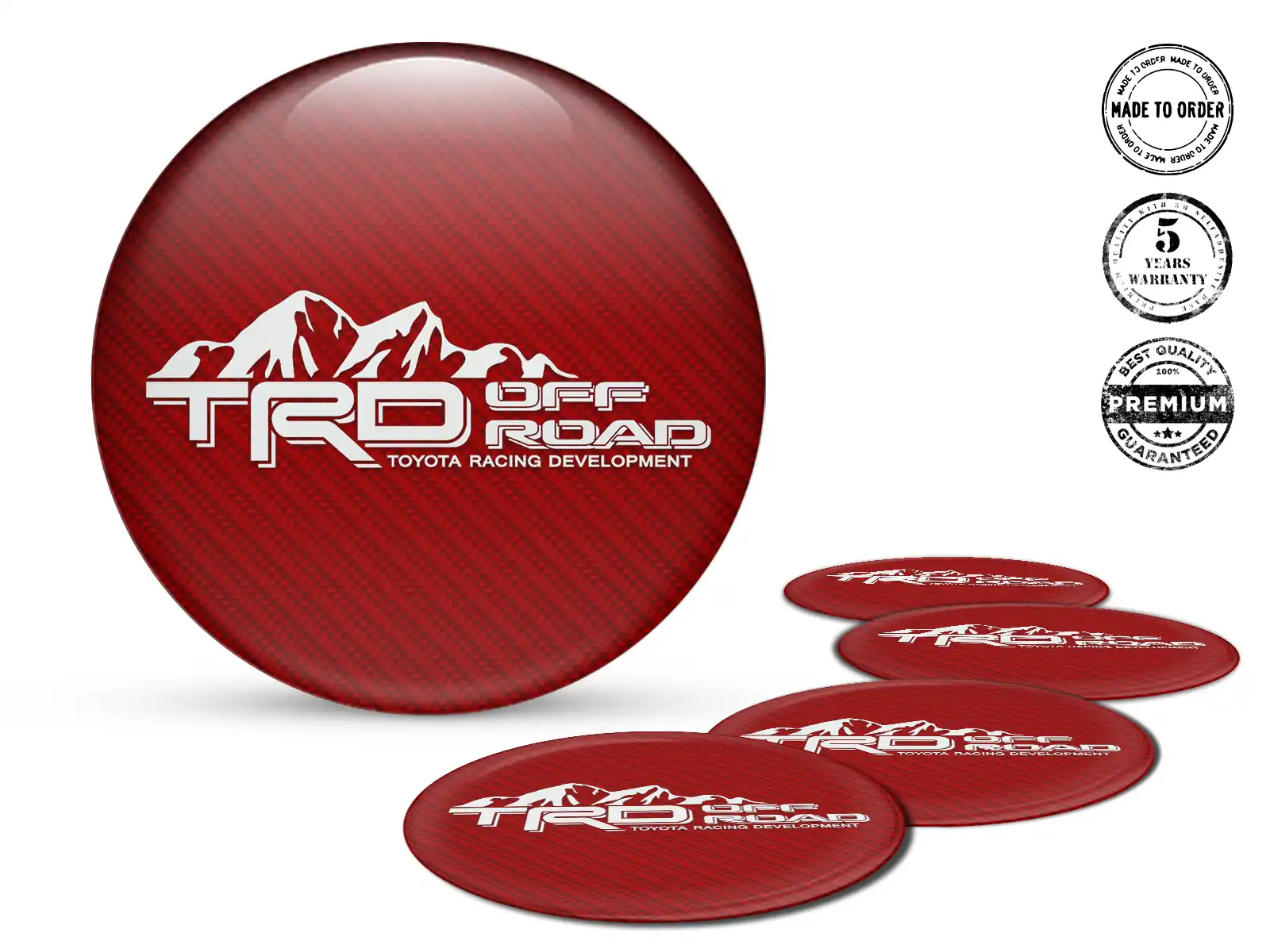 Toyota TRD Pegatinas Bombadas Premium Núcleo Racing Cuántico